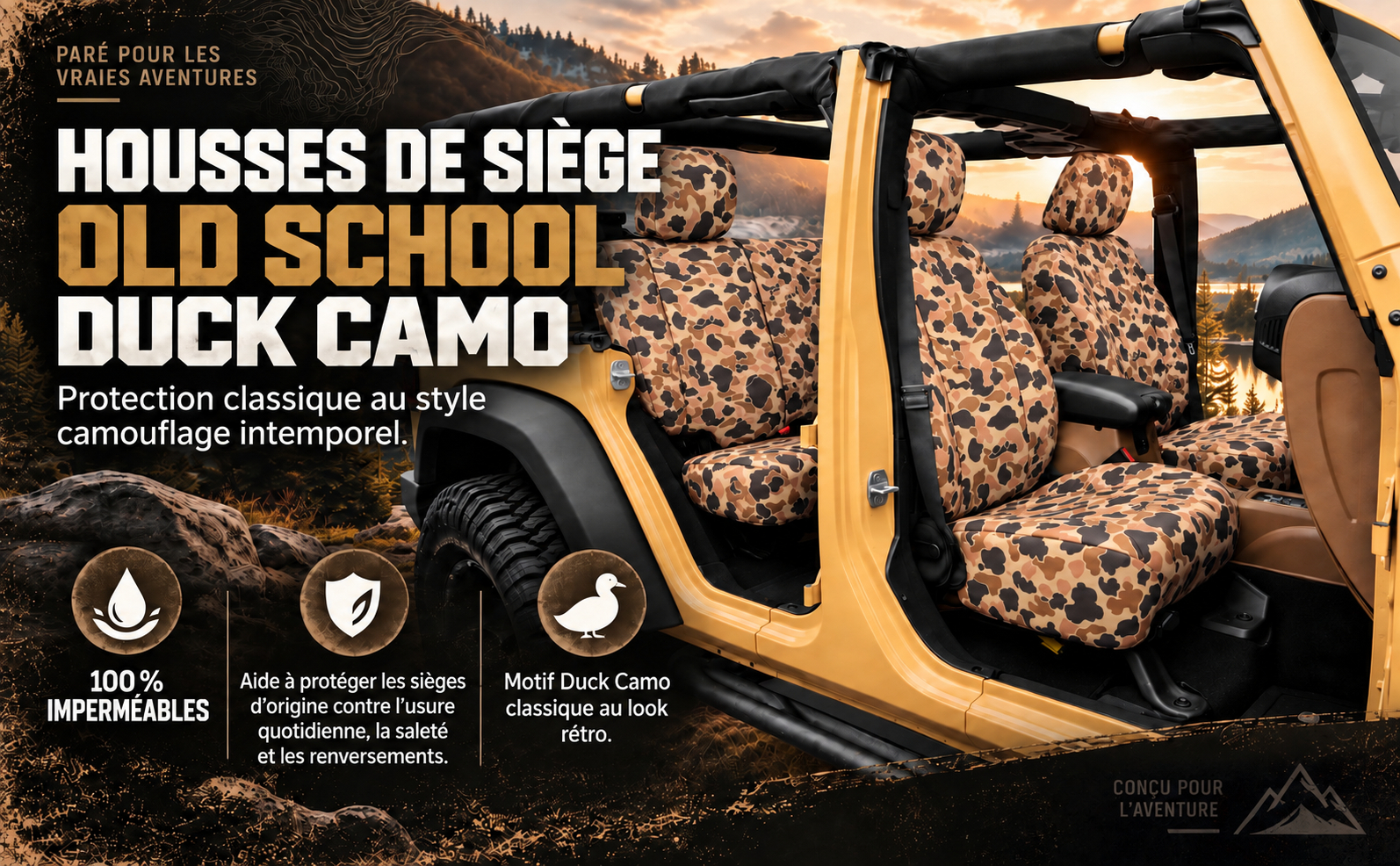 Old School Duck Camo Seat Covers
